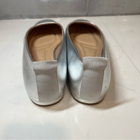 Franco Sarto Ariel Silver Square Toe Ballet Flats 10W - Picture 6 of 10